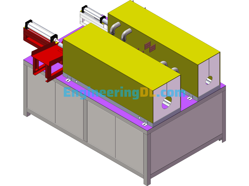 Duplex Heat-Transfer Furnace (With Cylinder Feeding Device) SolidWorks Free Download