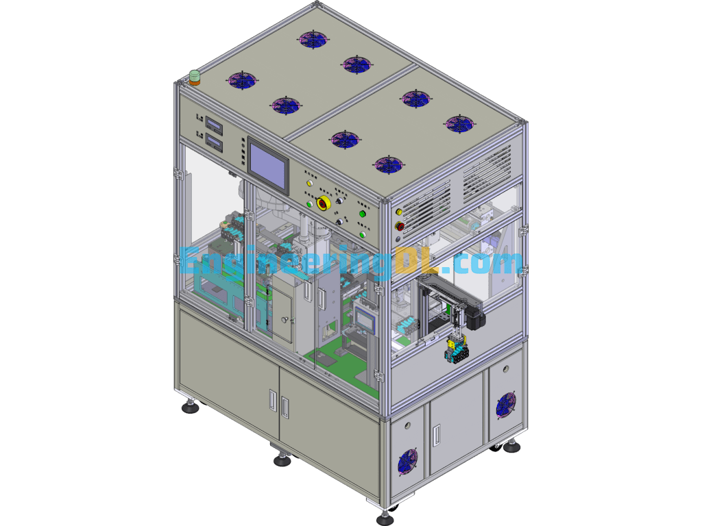 Double Station Lithium Battery Automatic Touch Welding Machine SolidWorks Free Download