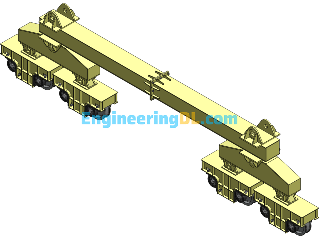 Double Girder Overhead Travelling Crane Three-Dimensional Structure Design SolidWorks Free Download