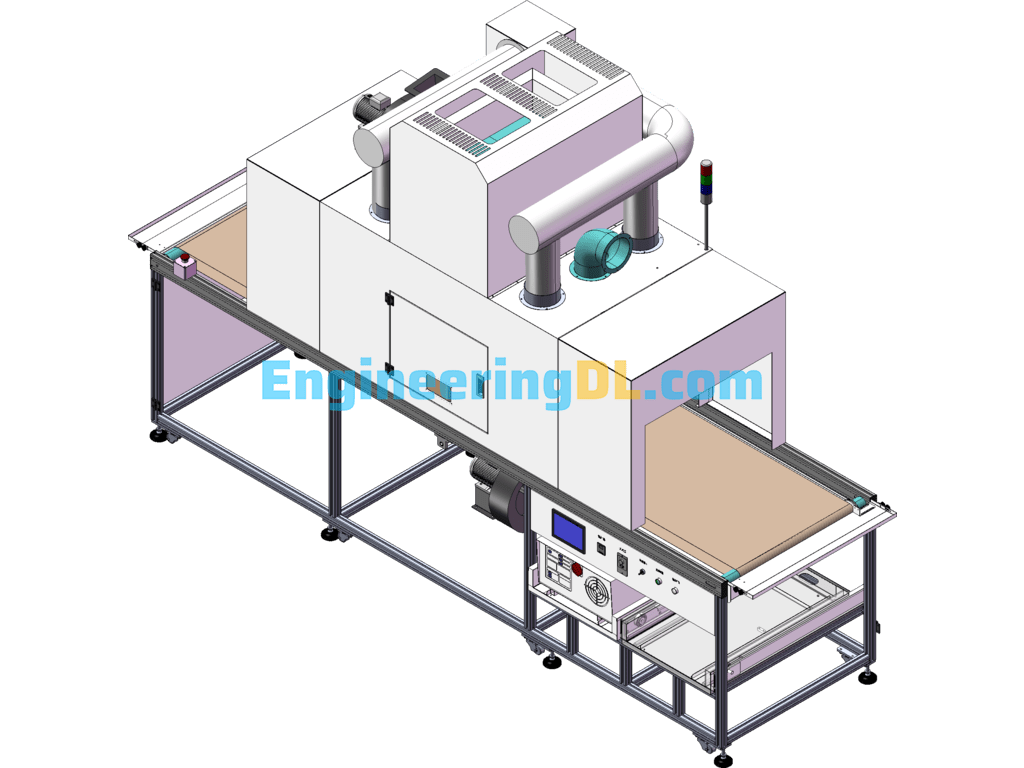 Double Lamp Type UV Machine, UV Curing Machine - Built-In Cool Air Model (With Complete Set Of Engineering Drawings) SolidWorks, AutoCAD Free Download