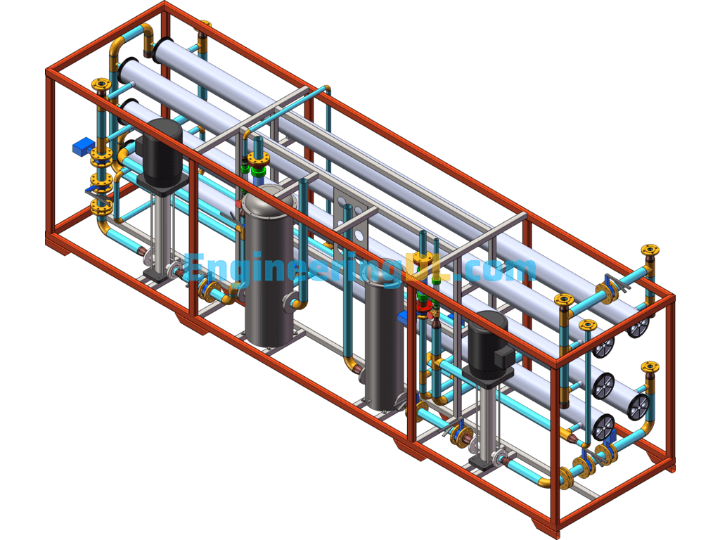 Two-Stage RO Water Treatment Reverse Osmosis Equipment SolidWorks Free Download