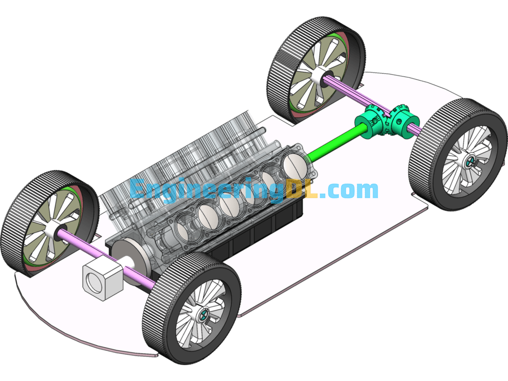 Engine Simulation SolidWorks, 3D Exported Free Download
