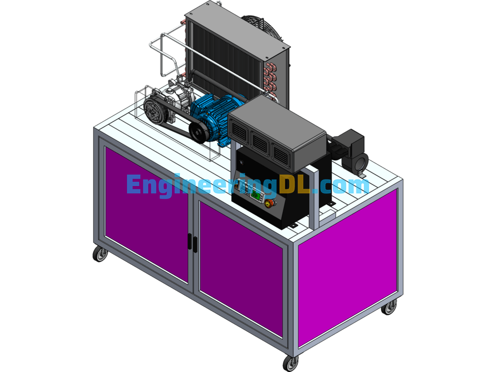 Engine Test Bench 3D Model SolidWorks, 3D Exported Free Download