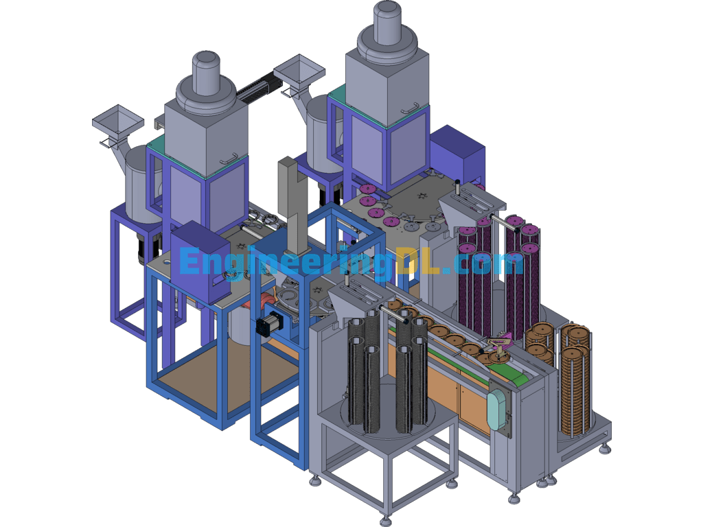 Automatic Brazing Process Assembly System For Heat Generating Discs (CreoProE), 3D Exported Free Download