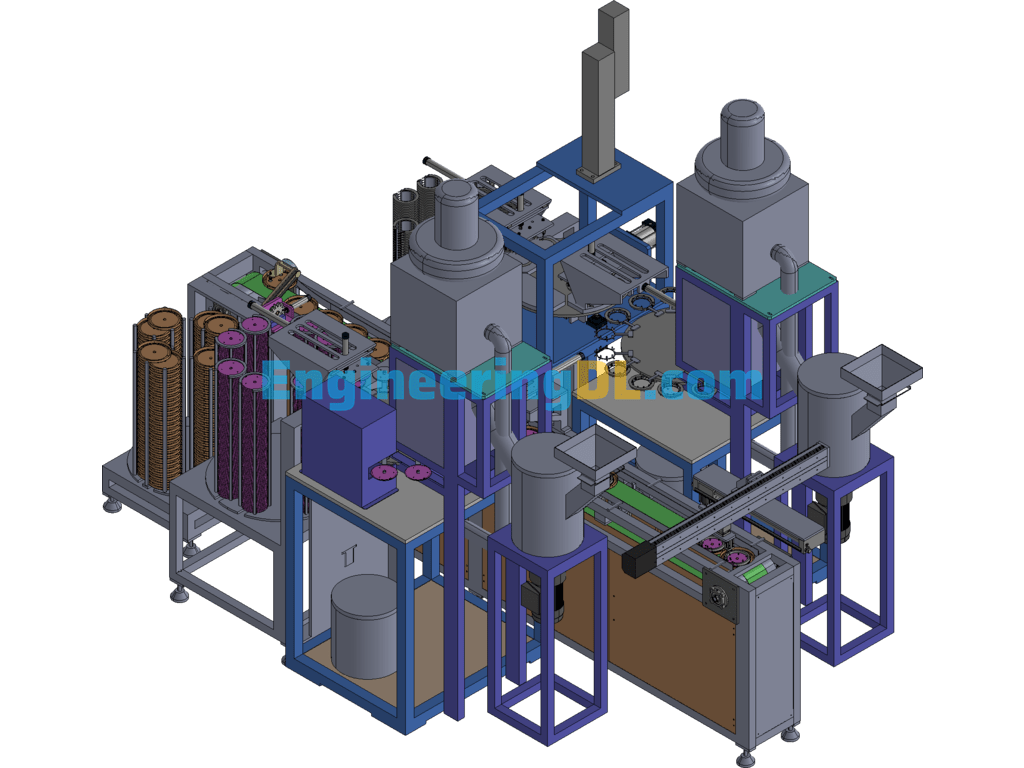 Automatic Brazing Process Assembly System For Heat Generating Discs (CreoProE), 3D Exported Free Download