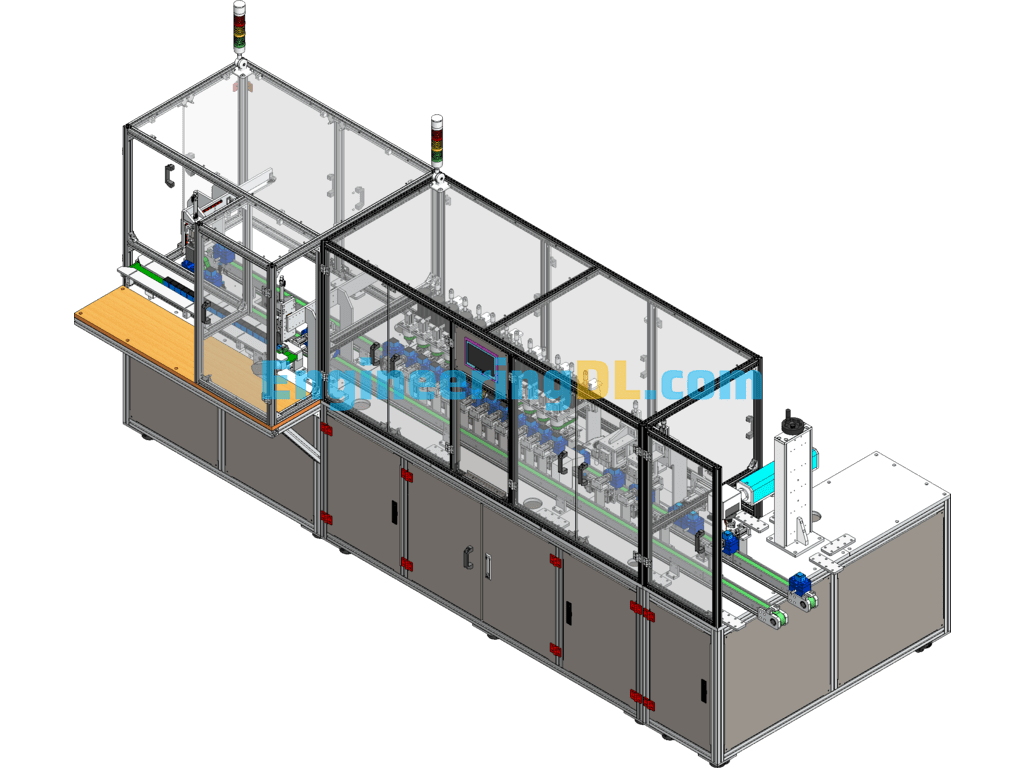 Transformer Production Line Front Section Shaping Test Sorting Line SolidWorks, 3D Exported Free Download