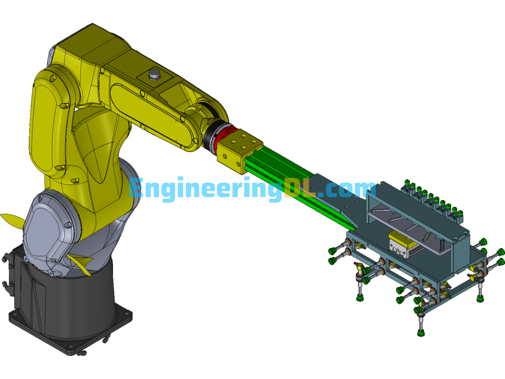 Variable Distance Robot Arm Fixture 3D Exported Free Download