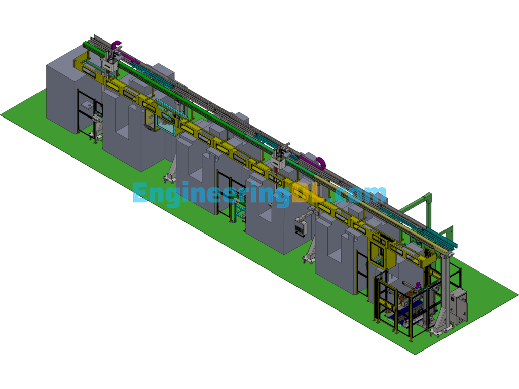 Transmission Pump Body Automatic Processing Line SolidWorks Free Download