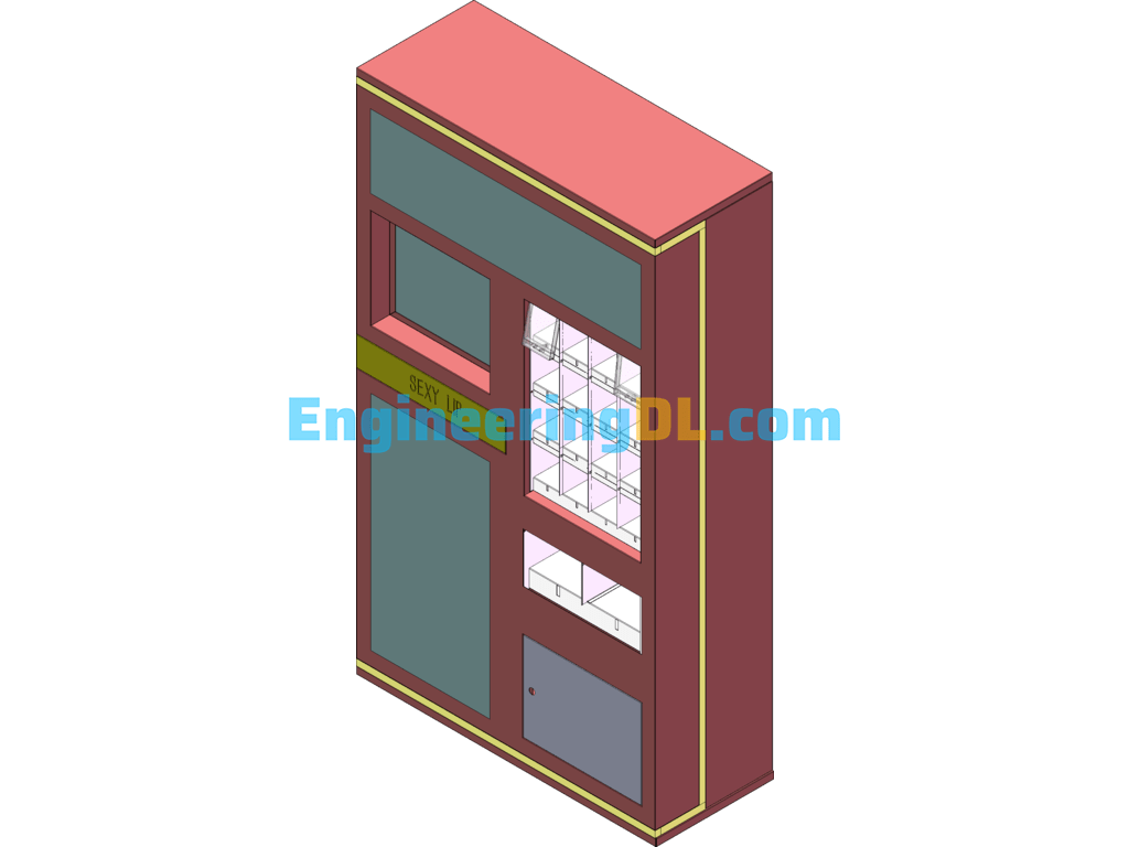 Lipstick Vending Machine SolidWorks, 3D Exported Free Download