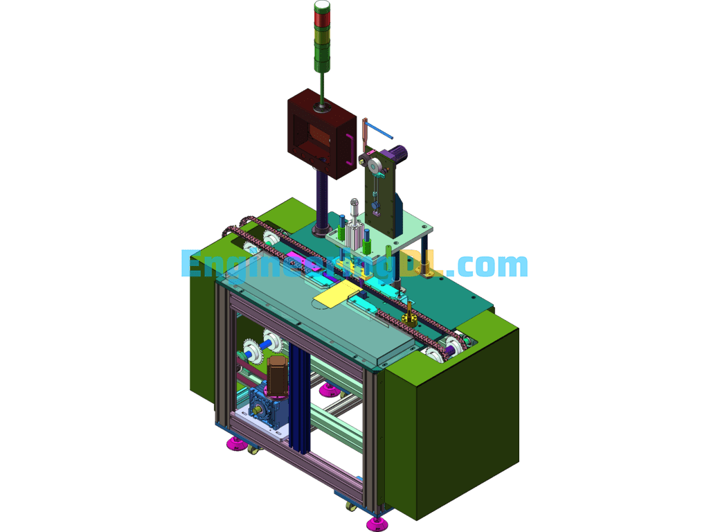 Mask Machine Ear Band Semi-Automatic Welding Machine (Welding Tape Machine) 3D + Engineering Drawings SolidWorks, AutoCAD, 3D Exported Free Download