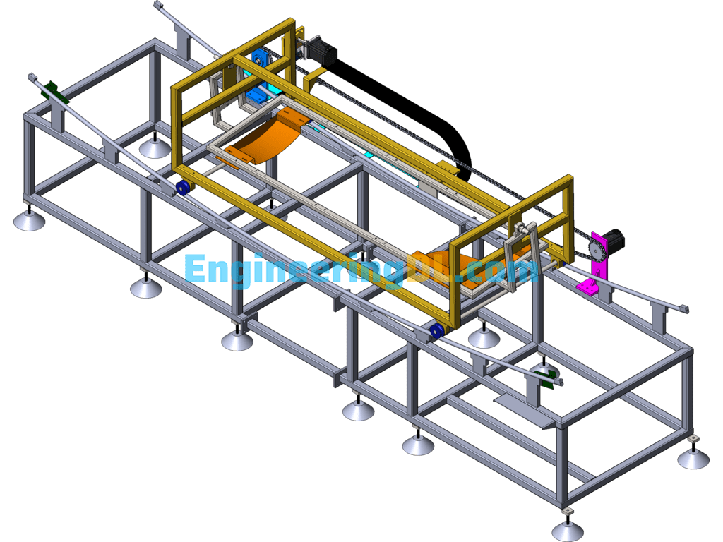 Guzheng Baking Machine (Guzheng Arc Baking) (SolidWorks, UG(NX), CreoProE), 3D Exported Free Download