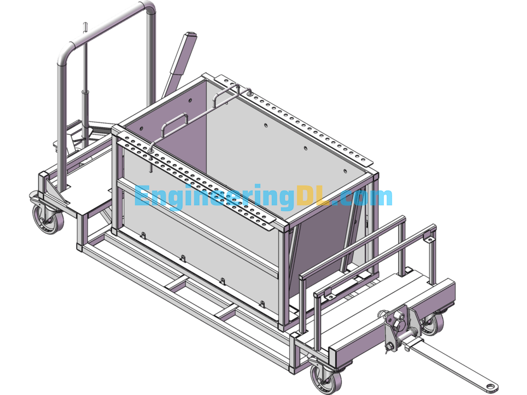 Rotatable Container Dolly Model SolidWorks, 3D Exported Free Download