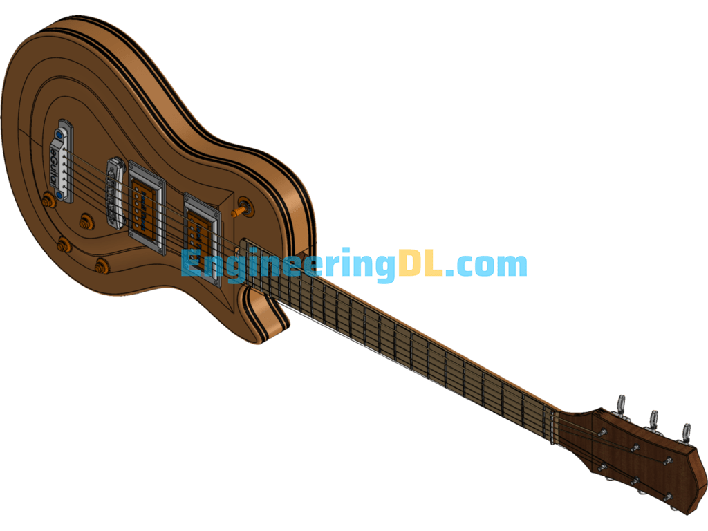 Guitar Model SolidWorks, 3D Exported Free Download