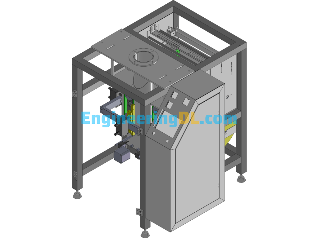 Synchronous Belt Pulling Film Packaging Machine (New Packaging Machine) SolidWorks, 3D Exported Free Download