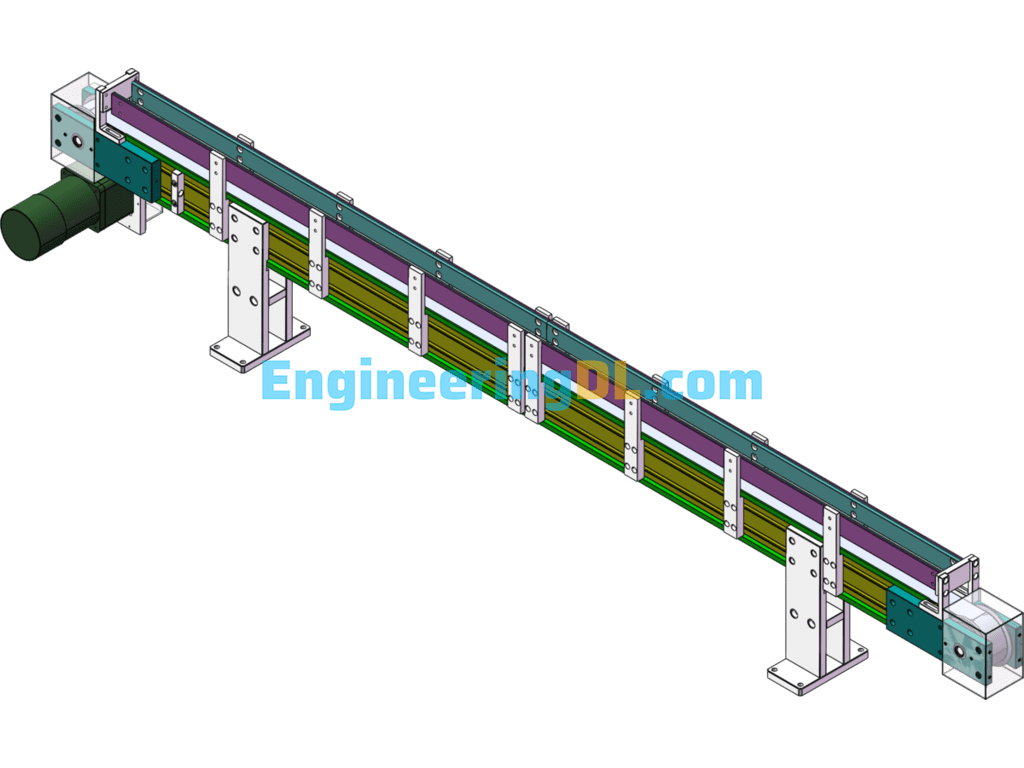 Timing Belt Pulley Conveyor Line SolidWorks Free Download