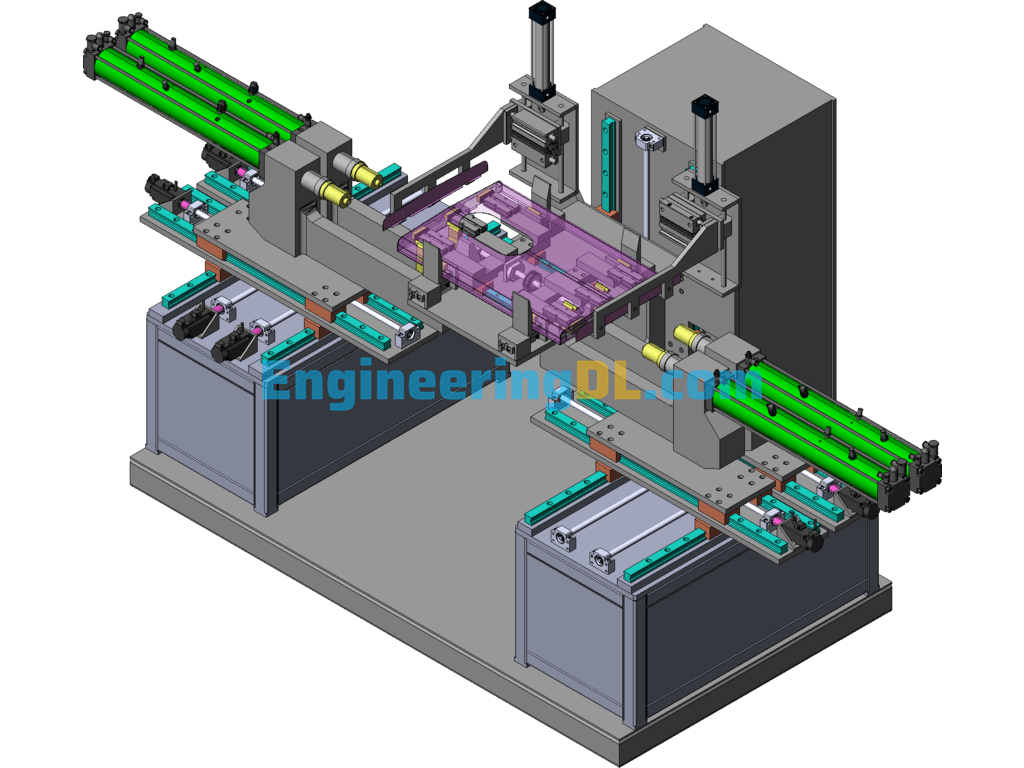 Four-Cylinder Four-Head TOX Riveting Machine SolidWorks, 3D Exported Free Download