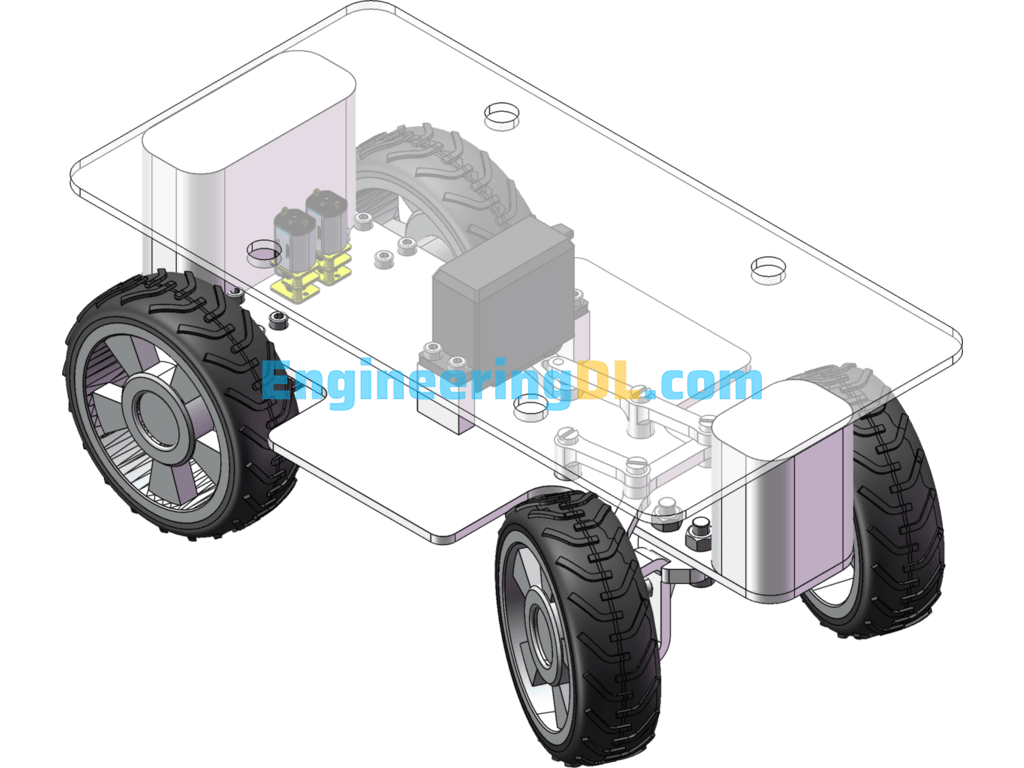 Four-Wheeled Small Car Model SolidWorks Free Download