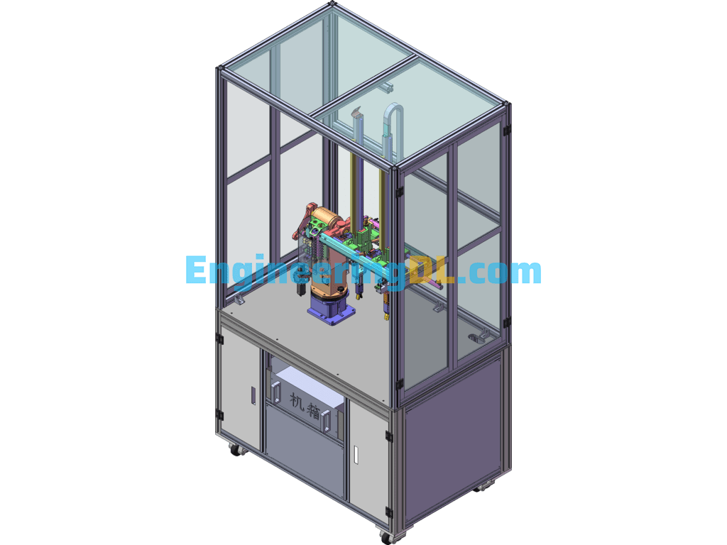 Four-Axis Double-Station Automatic Loading And Unloading Machine SolidWorks Free Download