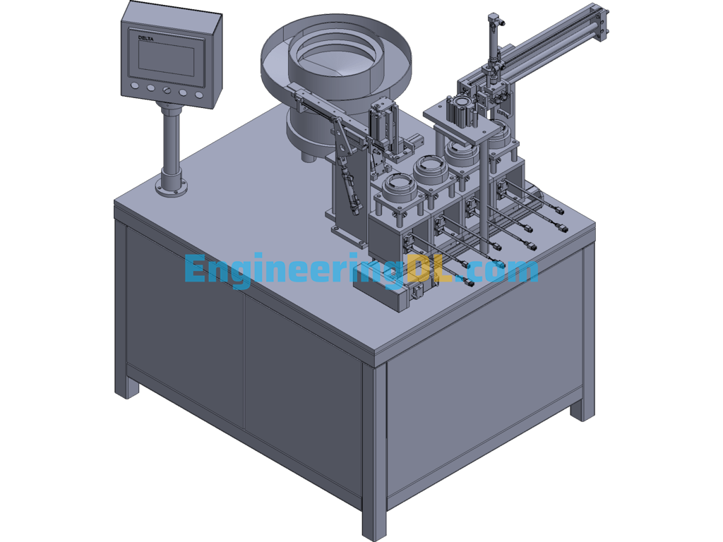 Automatic Assembly Machine For Circular Pad Foot 3D Exported Free Download