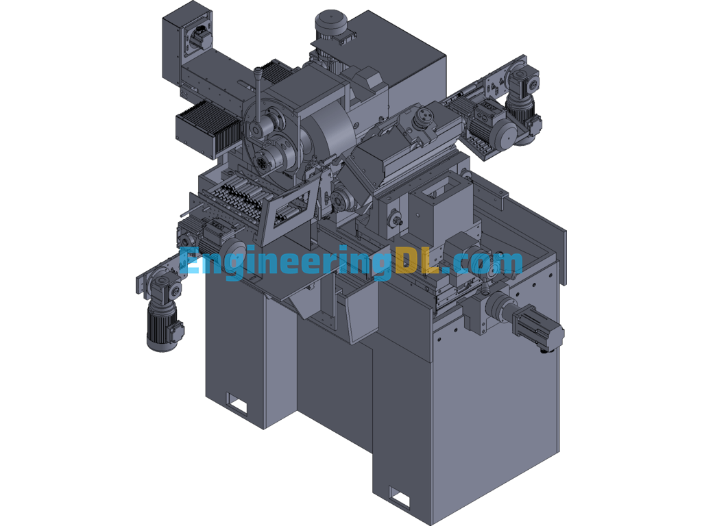 Automatic Grinding Machine Design For Cylindrical Parts 3D Exported Free Download