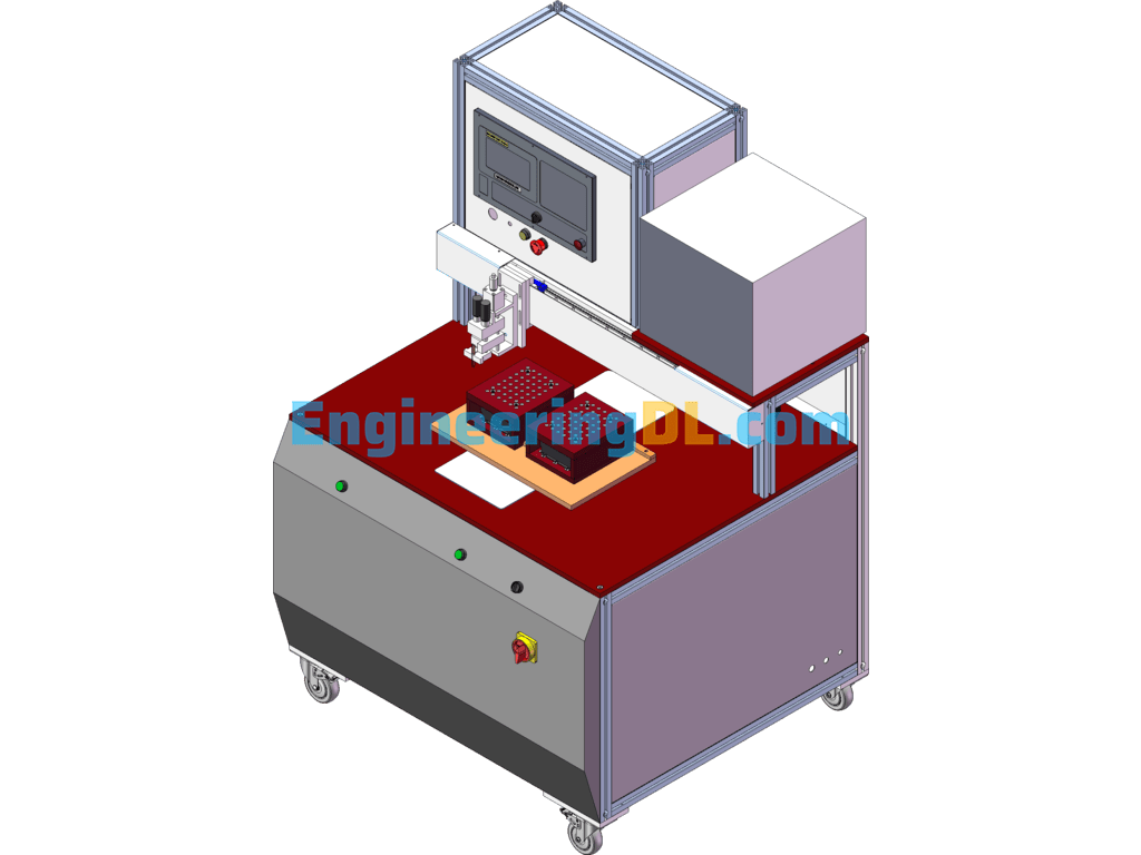 Single-Sided Spot Welding Equipment For Cylindrical Cells SolidWorks Free Download