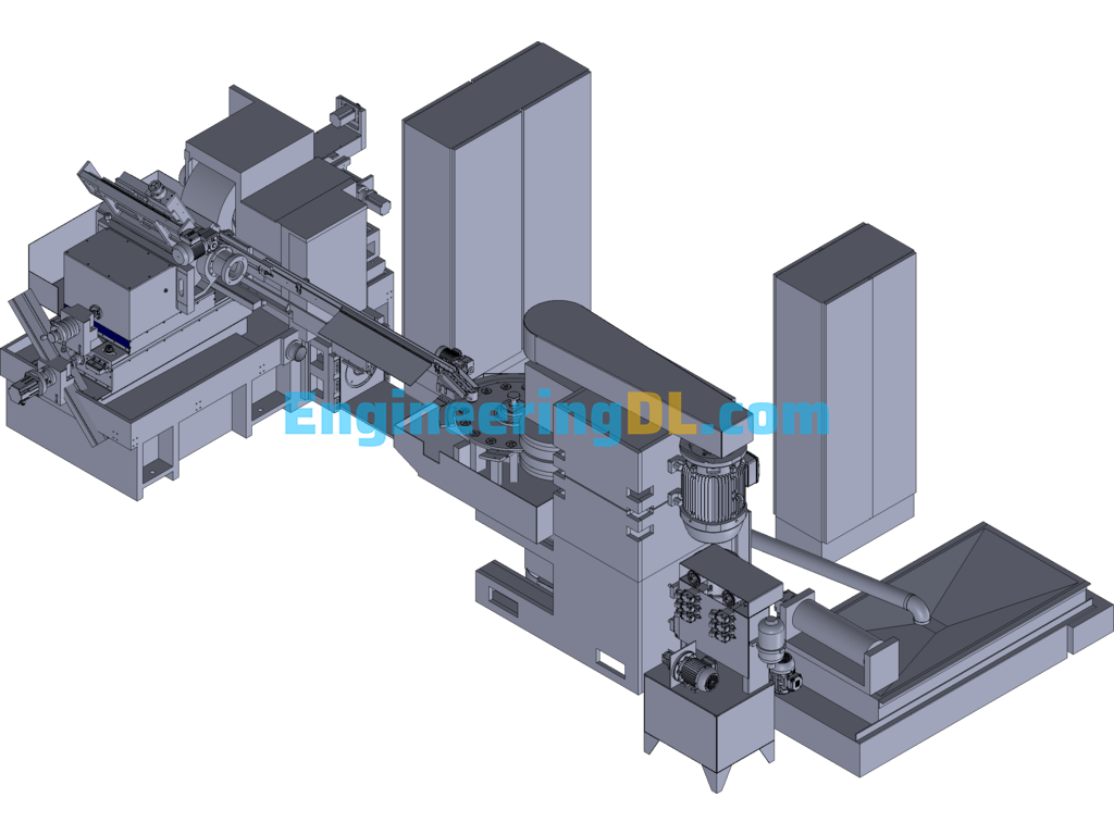 Cylindrical Grinding And Endface Machining Equipment (CreoProE), 3D Exported Free Download