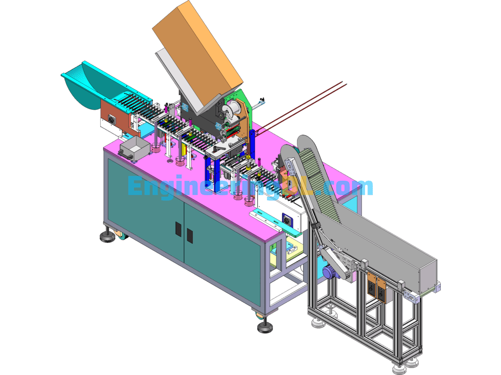Ballpoint Pen Automatic Assembly Machine (With Workflow And Products) SolidWorks, AutoCAD, 3D Exported Free Download