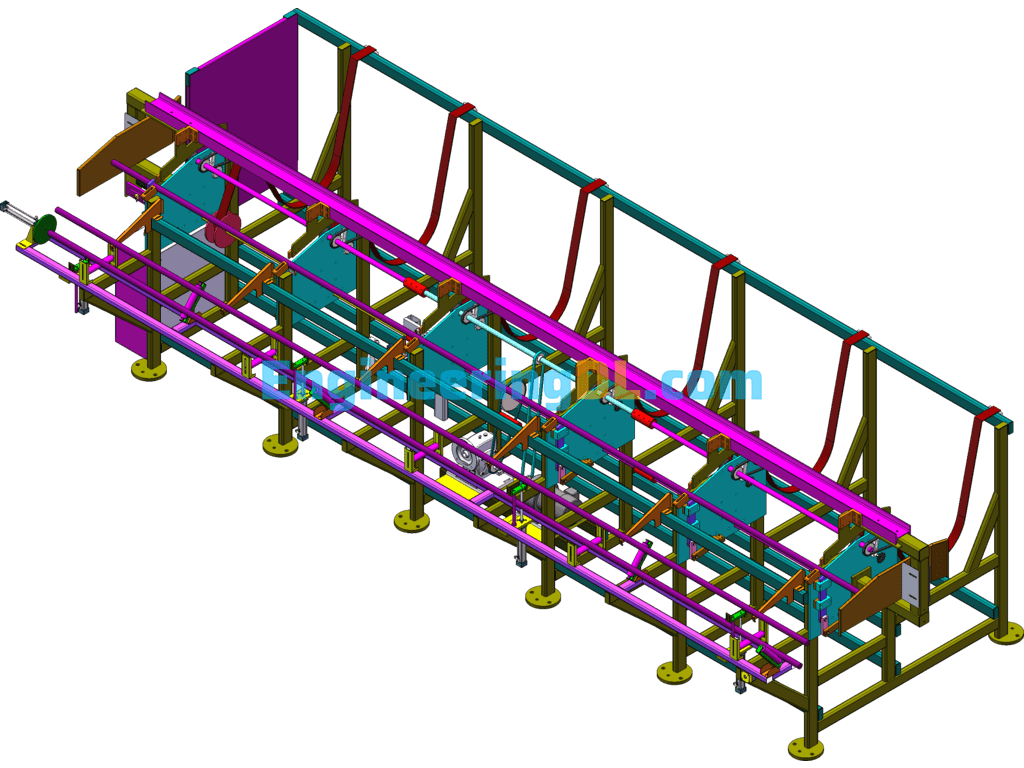 Round Tube Automatic Loading Machine SolidWorks, 3D Exported Free Download