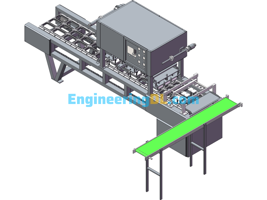 In-Line Packaging Machine SolidWorks, 3D Exported Free Download