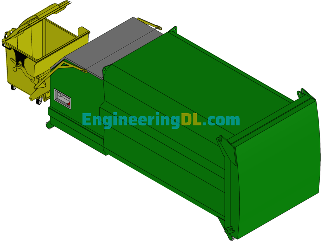 Trash Compactor And Baler SolidWorks, 3D Exported Free Download