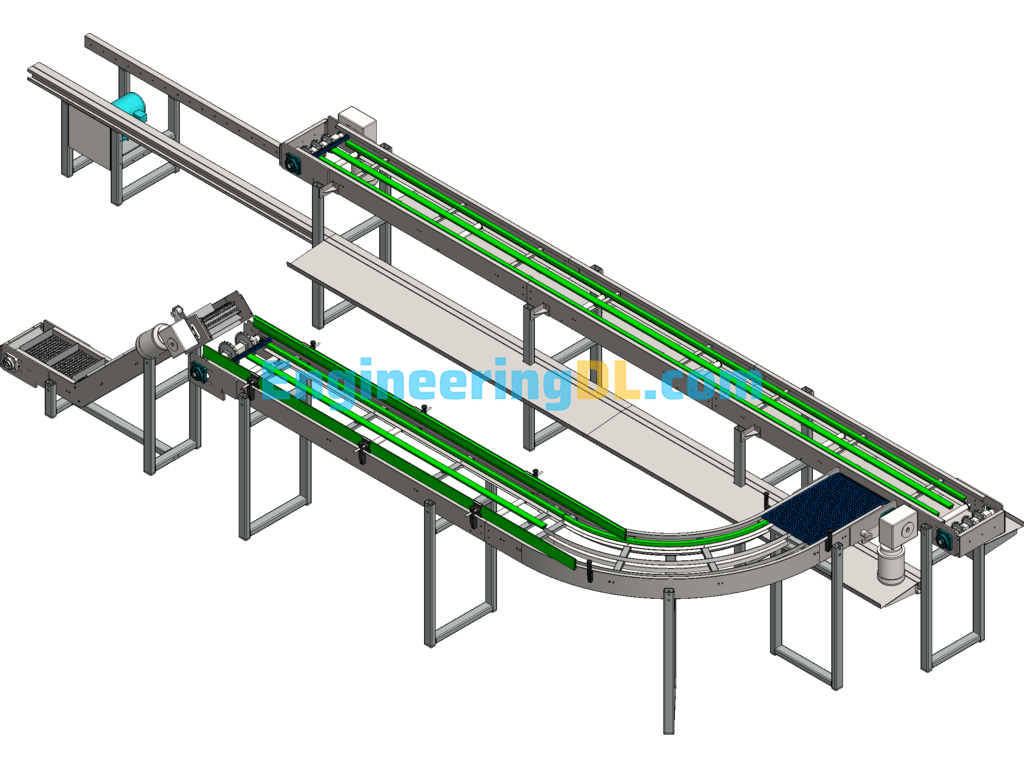 Plastic Flat Top Chain Plate Line SolidWorks Free Download
