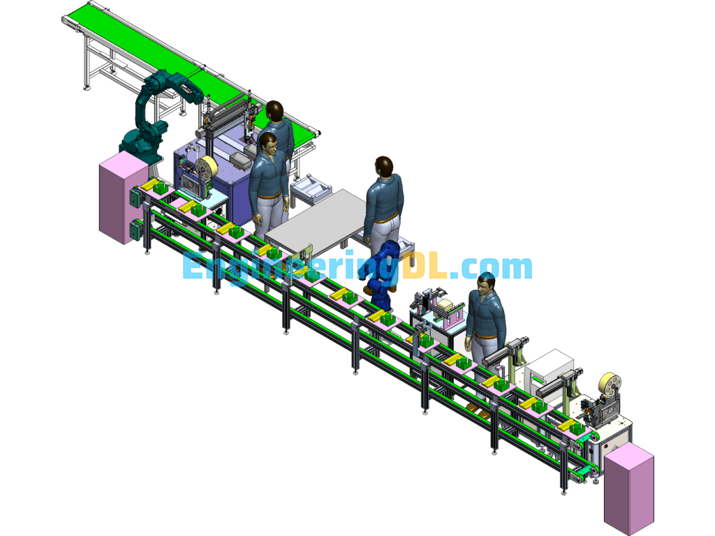 Shell Automatic Locking And Labeling Assembly Line SolidWorks Free Download