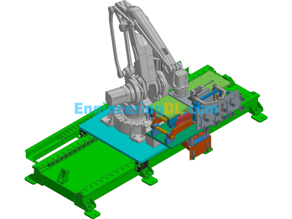 Multifunctional Machine Holding Device Design (Vacuum Suction + Parallel Clamping + Site-Selected Ground Rail) 3D Exported Free Download
