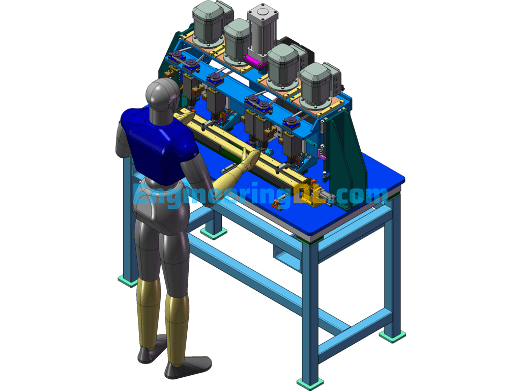 Multi-Station Automatic Profile Drilling Machine SolidWorks, 3D Exported Free Download