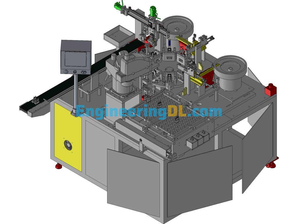 Multi-Charger Assembly Machine AutoCAD, 3D Exported Free Download