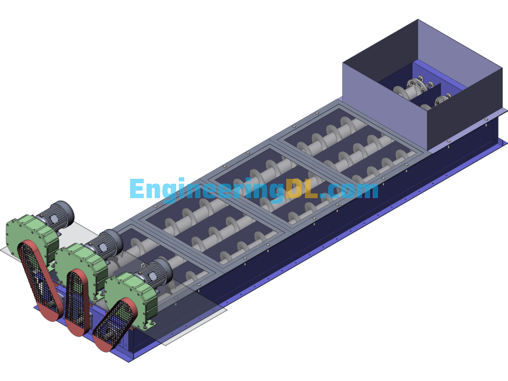 Multi-Stage Screw Conveyor Equipment SolidWorks Free Download