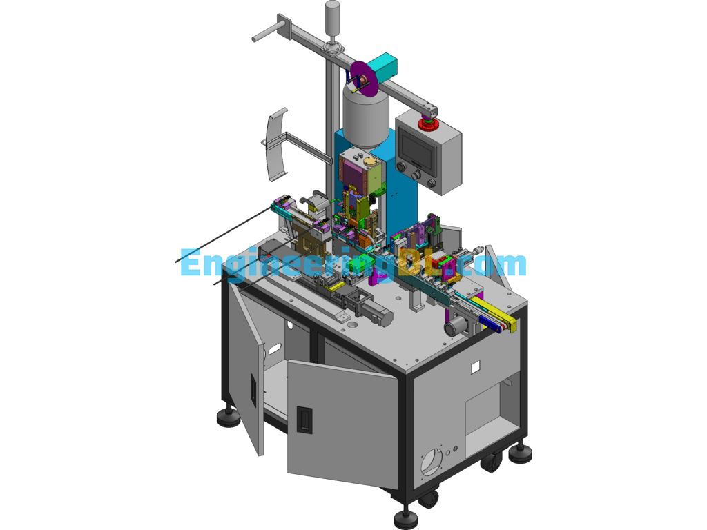 Multi-Core Wire Terminal Punching Machine AutoCAD, 3D Exported Free Download