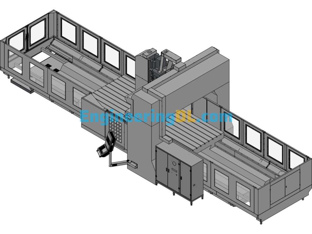External Sheet Metal Frame Of Large Gantry Milling Machine SolidWorks Free Download