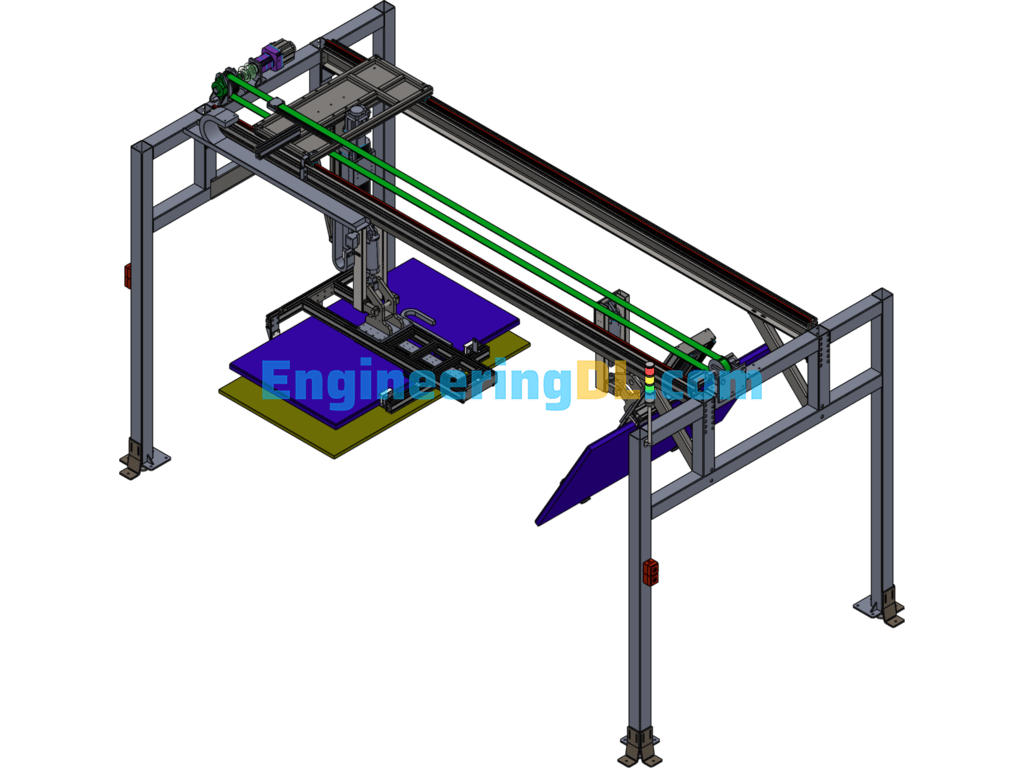 Large Size Display Vertical Straightening Machine SolidWorks, AutoCAD, 3D Exported Free Download
