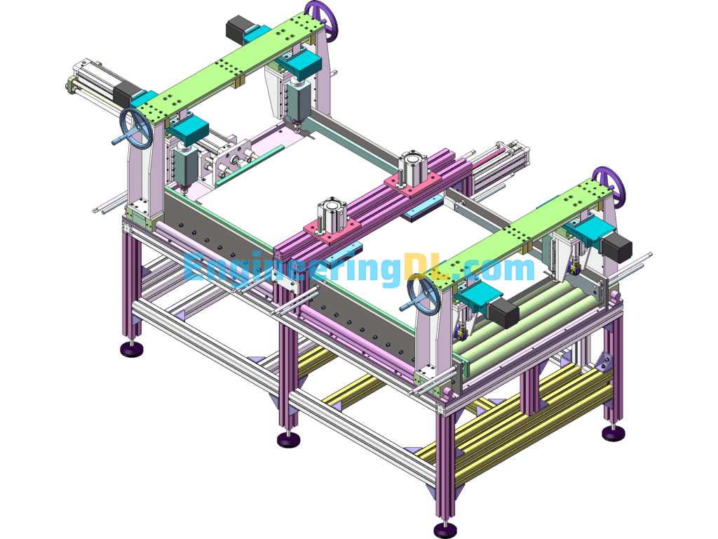 Marble Slab Automatic Slotting Machine Mass Production 3D + PDF Engineering Drawings SolidWorks, 3D Exported Free Download