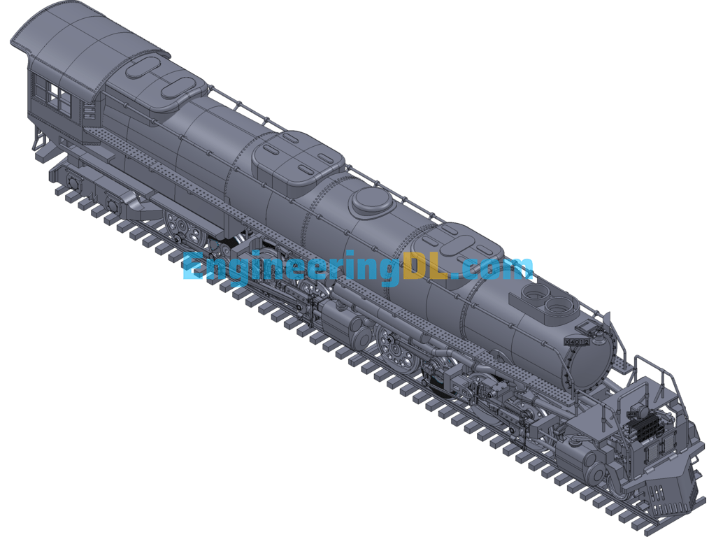 Big Boy Type Steam Locomotive SolidWorks Free Download