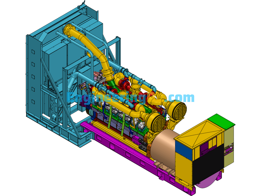 High-Horsepower Diesel Engines, Large Equipment Engines SolidWorks Free Download
