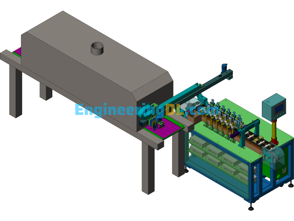 Solar Conductive Copper Plate Automatic Dispensing Machine SolidWorks, 3D Exported Free Download
