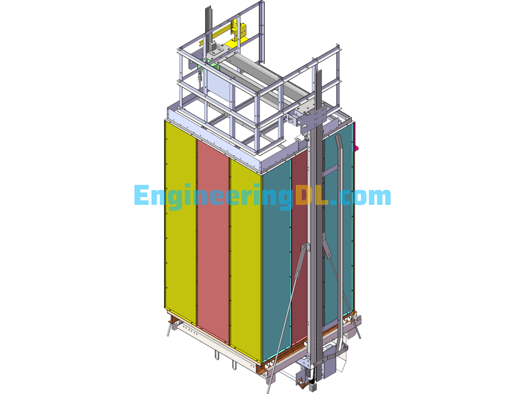 Otis Elevator 16KG03004 General Elevator Structure Details Complete SolidWorks, AutoCAD, 3D Exported Free Download