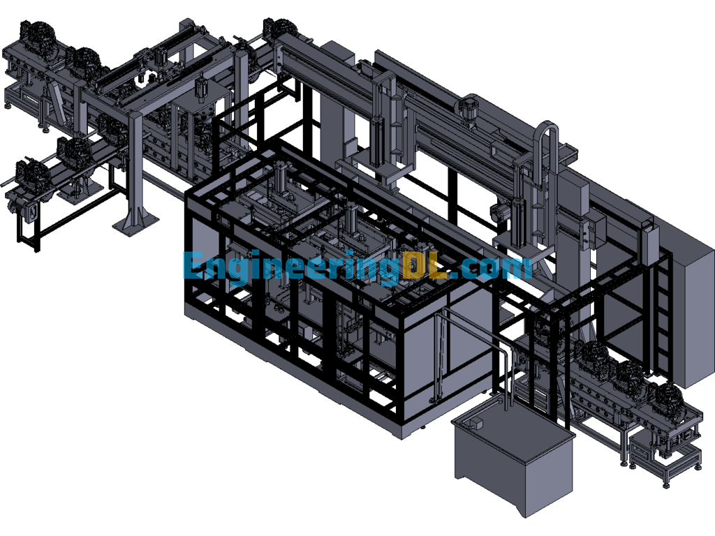 Audi Engine Block Automatic Line 3D Exported Free Download