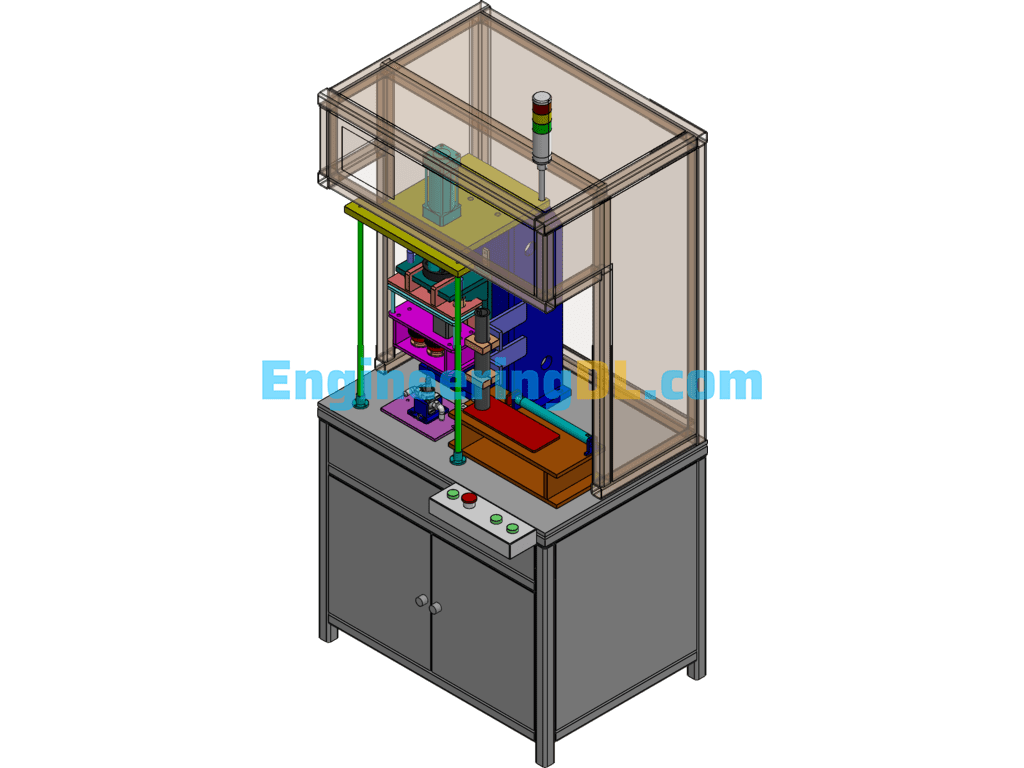 Automatic Assembly Machine For Hole Card Spring SolidWorks, 3D Exported Free Download