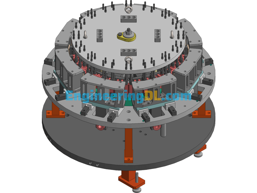 Stator Core Assembly Welding Fixture Set-Up Diagram SolidWorks, 3D Exported Free Download