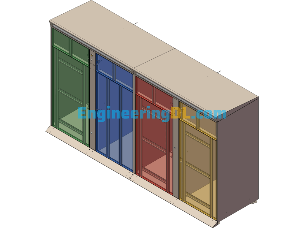Practical Garbage Sorting And Recycling Cabinet SolidWorks, 3D Exported Free Download