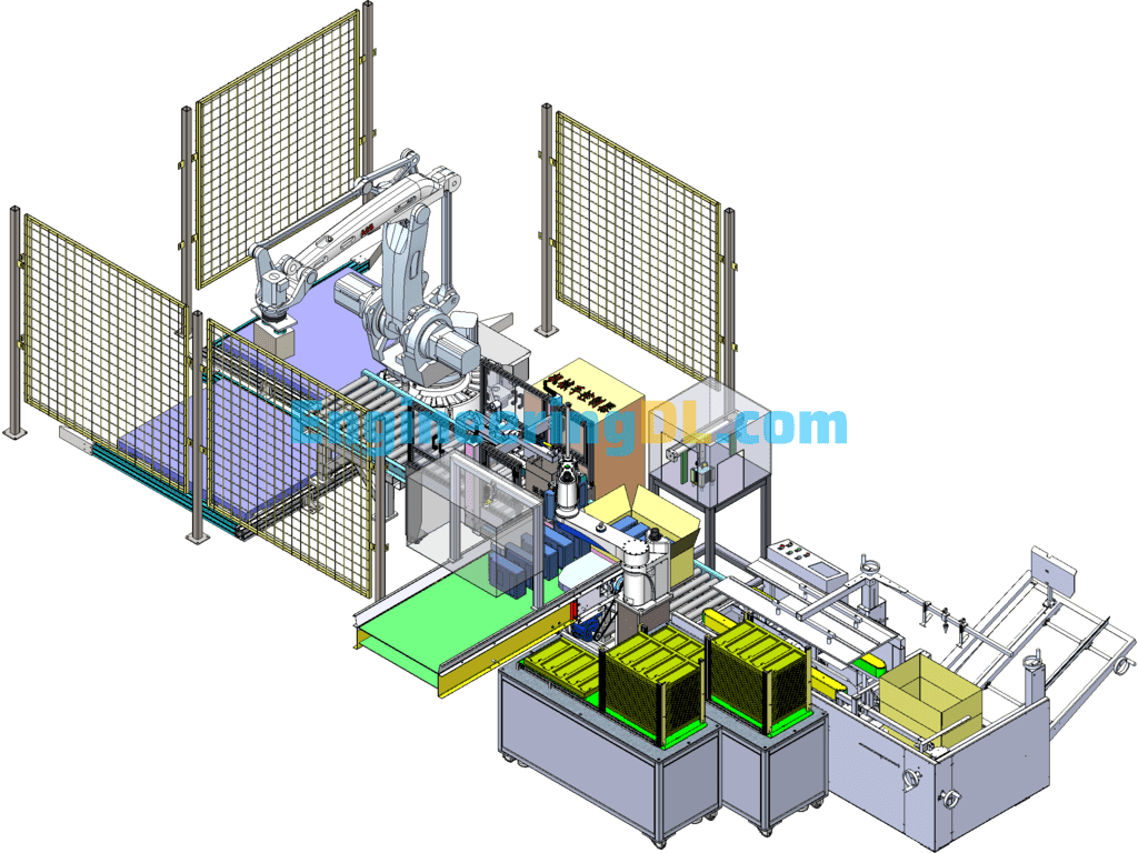 Home Electric Meter Self-Production Line (With Detailed Action Flow Chart) SolidWorks, 3D Exported Free Download