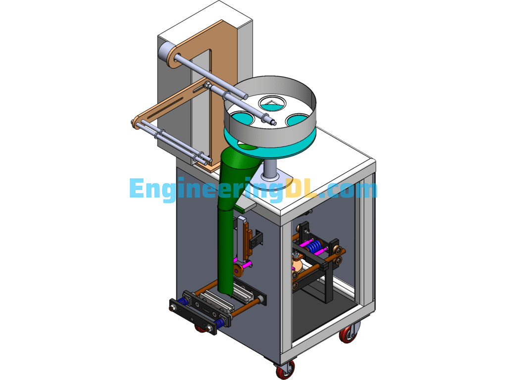 Volumetric Cup Filling And Sealing Machine SolidWorks, 3D Exported Free Download
